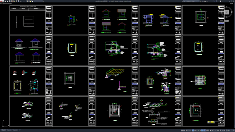 √[LENGKAP] Download Desain Pos Security Sekolah Madrasah DWG AutoCAD ...