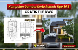 √(Lengkap) Download Gambar Kerja Rumah Type 36 B DWG AutoCAD gambar kerja rumah type 36 b