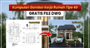 gambar kerja rumah type 40 a