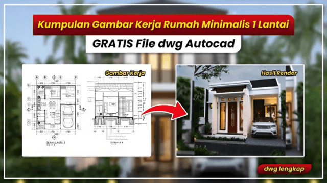 gambar kerja rumah minimalis 1 lantai
