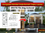 √(Lengkap) Download Gambar Kerja Rumah Tropis 1 Lantai DWG AutoCAD gambar kerja rumah tropis 1 lantai
