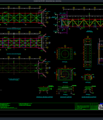 Download Gambar Detail Jembatan Baja DWG AutoCAD detail jembatan baja