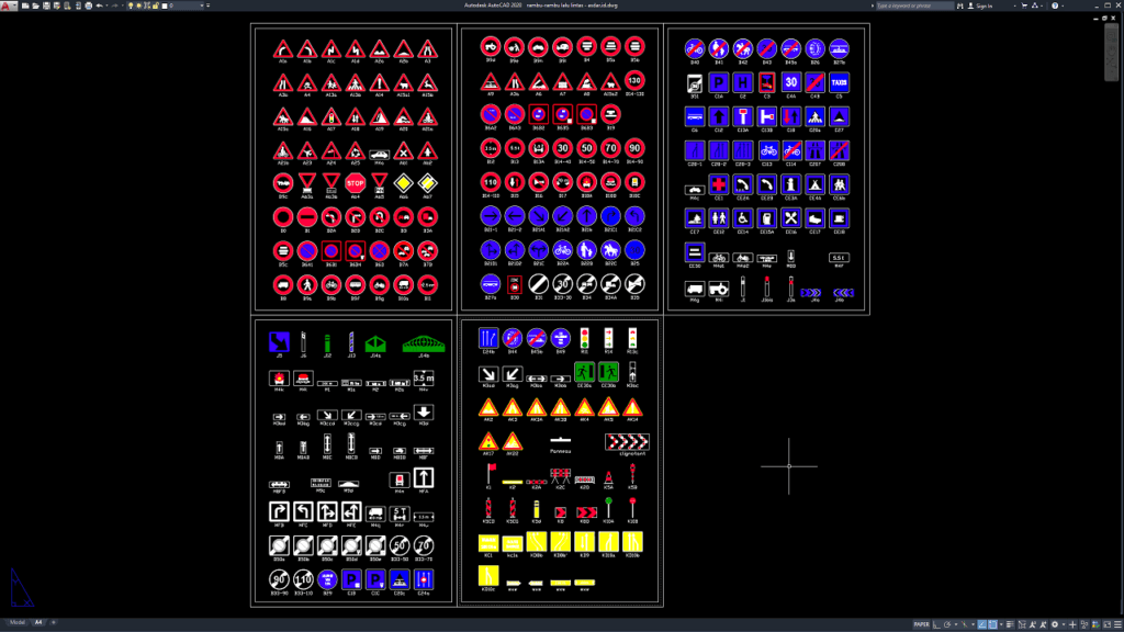 √[LENGKAP] Download Gambar Rambu Lalu Lintas DWG AutoCAD - Asdar Id