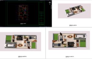 Download Denah Rumah 6×12 Meter DWG AutoCAD denah rumah 6x12 m (1 lantai)