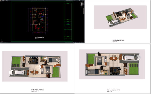 denah rumah 6x12 m (1 lantai)