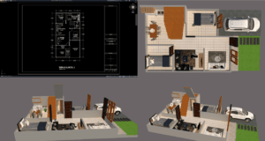 denah rumah 7x13 m (1 lantai)