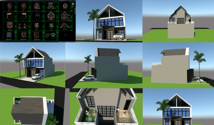 rumah 9x15 m (2 lantai)