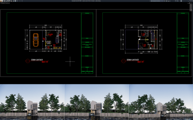 denah rumah 10x6 m (2 lantai)