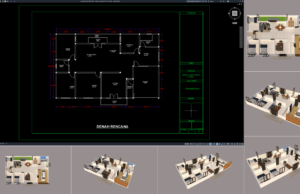 Download Denah Rumah 16×10 Meter DWG AutoCAD denah rumah 16x10 m (1 lantai)