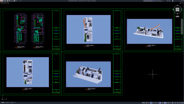 denah rumah 4x13 m (2 lantai)