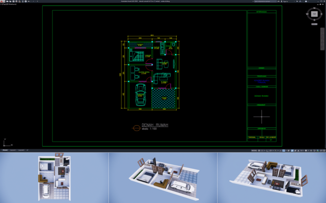 denah rumah 6x10 m (1 lantai)