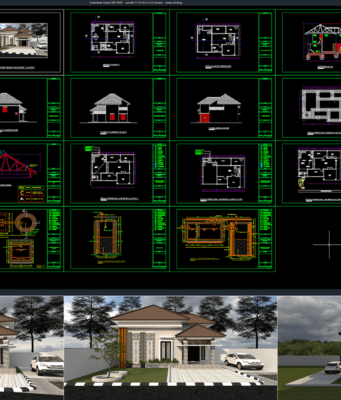 rumah 11,7x10,5 m (2 lantai)