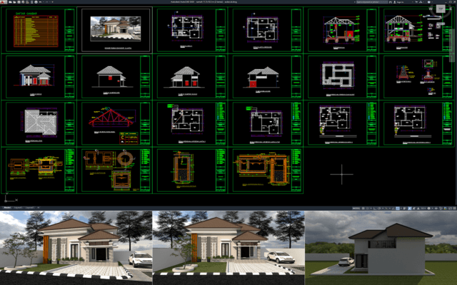 rumah 11,7x10,5 m (2 lantai)