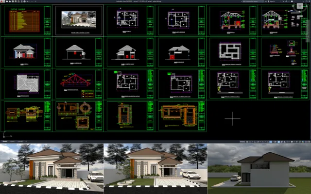 rumah 11,7x10,5 m (2 lantai)