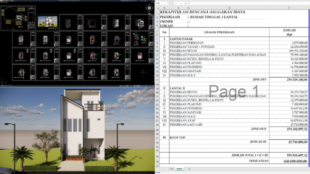 rumah 6x9 m (3 lantai)