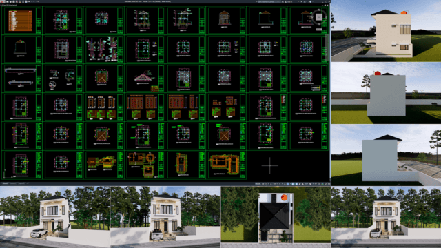 rumah 7,4x11 m (2 lantai)