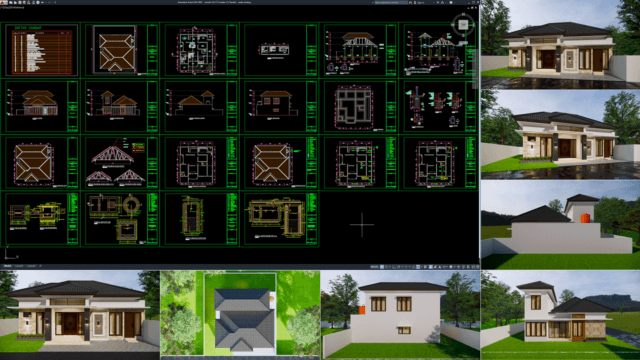 rumah 12x17,5 meter (1,5 lantai)