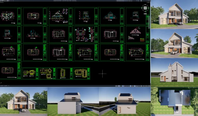 rumah 18x9,5 meter (2 lantai)