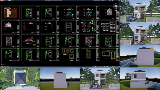 rumah 7,5x12 m (2 lantai)