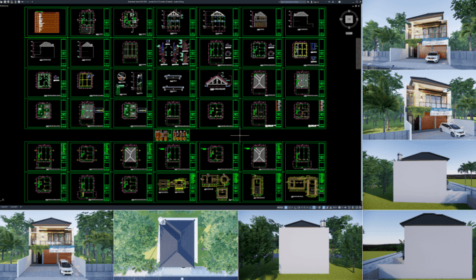 rumah 8,5x13,5 meter (2 lantai)