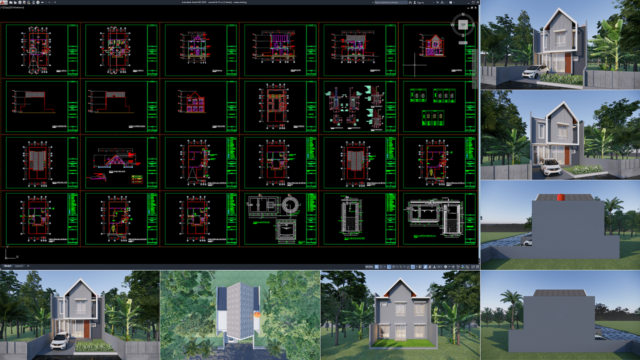 rumah 8x15 m (2 lantai)