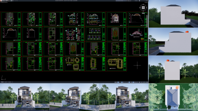 rumah 8x16 meter (2,5 lantai)