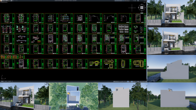 rumah 9x16 meter (2,5 lantai)