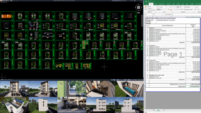 rumah kost 11x16,6 m (3 lantai)