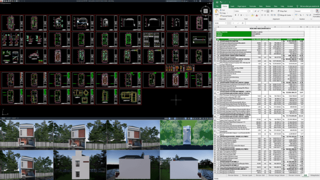 desain gambar rumah 6x14 meter (2 lantai)