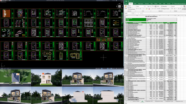 gambar rumah 8x15 meter (2 lantai)