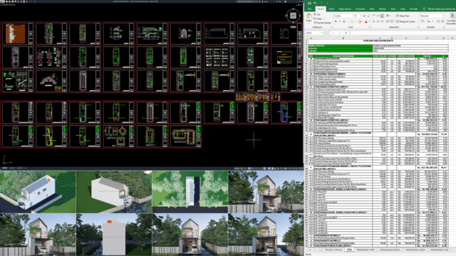 rumah 5,8x20 meter (2 lantai)