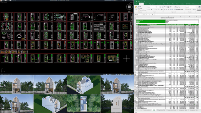 rumah 7x16 meter (2 lantai)