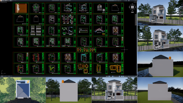 rumah 8x12 m (2 lantai)