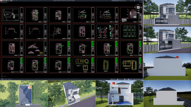 rumah 8x16,5 meter (2 lantai)