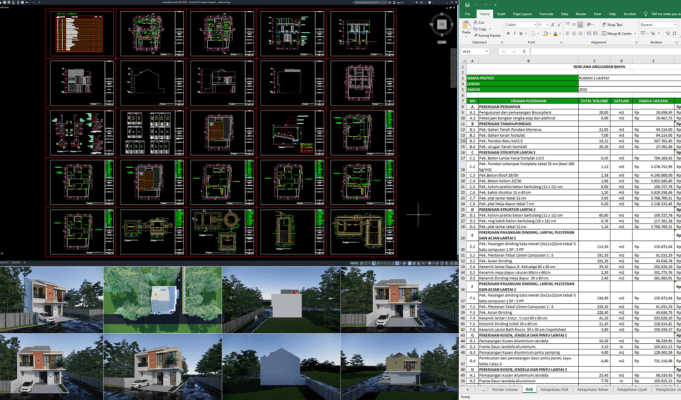 rumah 9x12 meter (2 lantai)