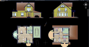 denah+tampak rumah kecil 2 lantai