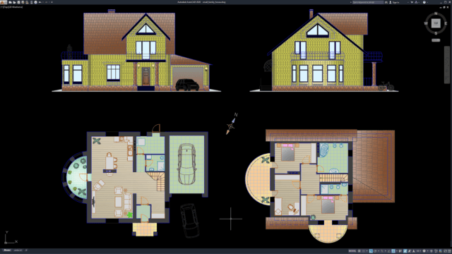 denah+tampak rumah kecil 2 lantai