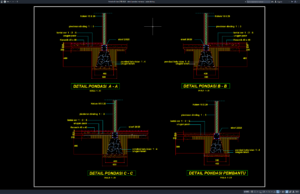 Download Gambar Detail Pondasi Menerus DWG AutoCAD detail pondasi menerus