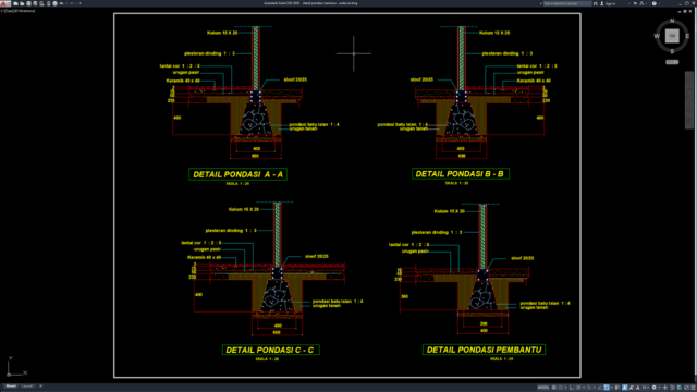 detail pondasi menerus