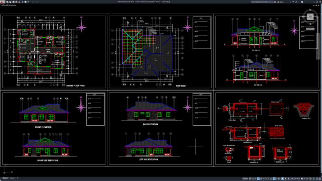 rumah 1 lantai ukuran 18,3m x 19,5m