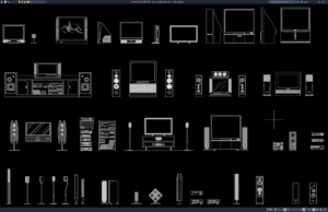 Download Block Sound System & TV DWG AutoCAD block sound system & tv