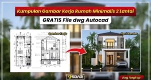 gambar kerja bestek rumah minimalis modern 2 lantai