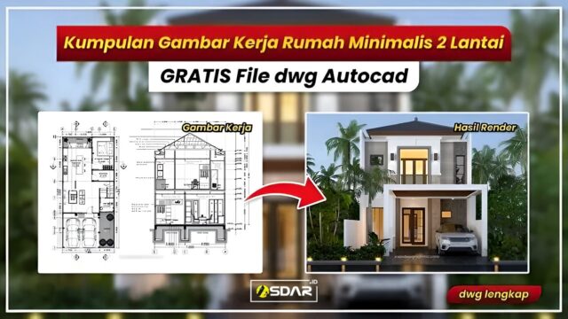 gambar kerja bestek rumah minimalis modern 2 lantai