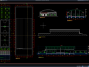Download Gambar Gedung Futsal DWG AutoCAD gedung futsal