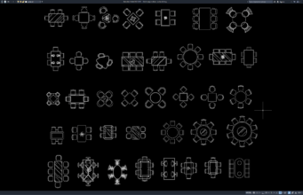 Download Block Meja Makan DWG AutoCAD block meja makan