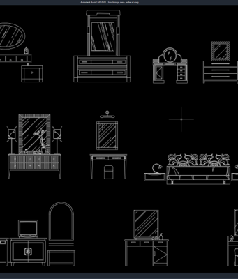 Download Block Meja Rias DWG AutoCAD block meja rias