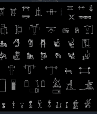 Download Block Peralatan Fitnes DWG AutoCAD block peralatan fitnes