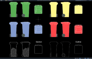 Download Block Tempat Sampah DWG AutoCAD block tempat sampah