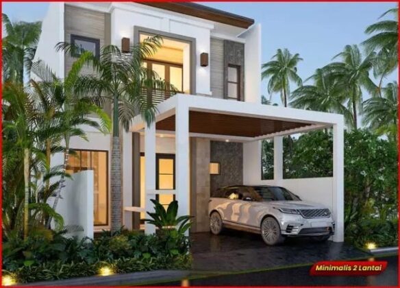 gambar 3d rumah minimalis modern 2 lantai 1
