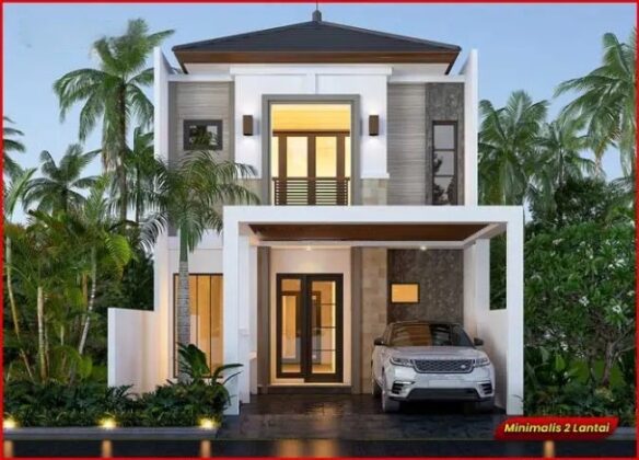 gambar 3d rumah minimalis modern 2 lantai 2